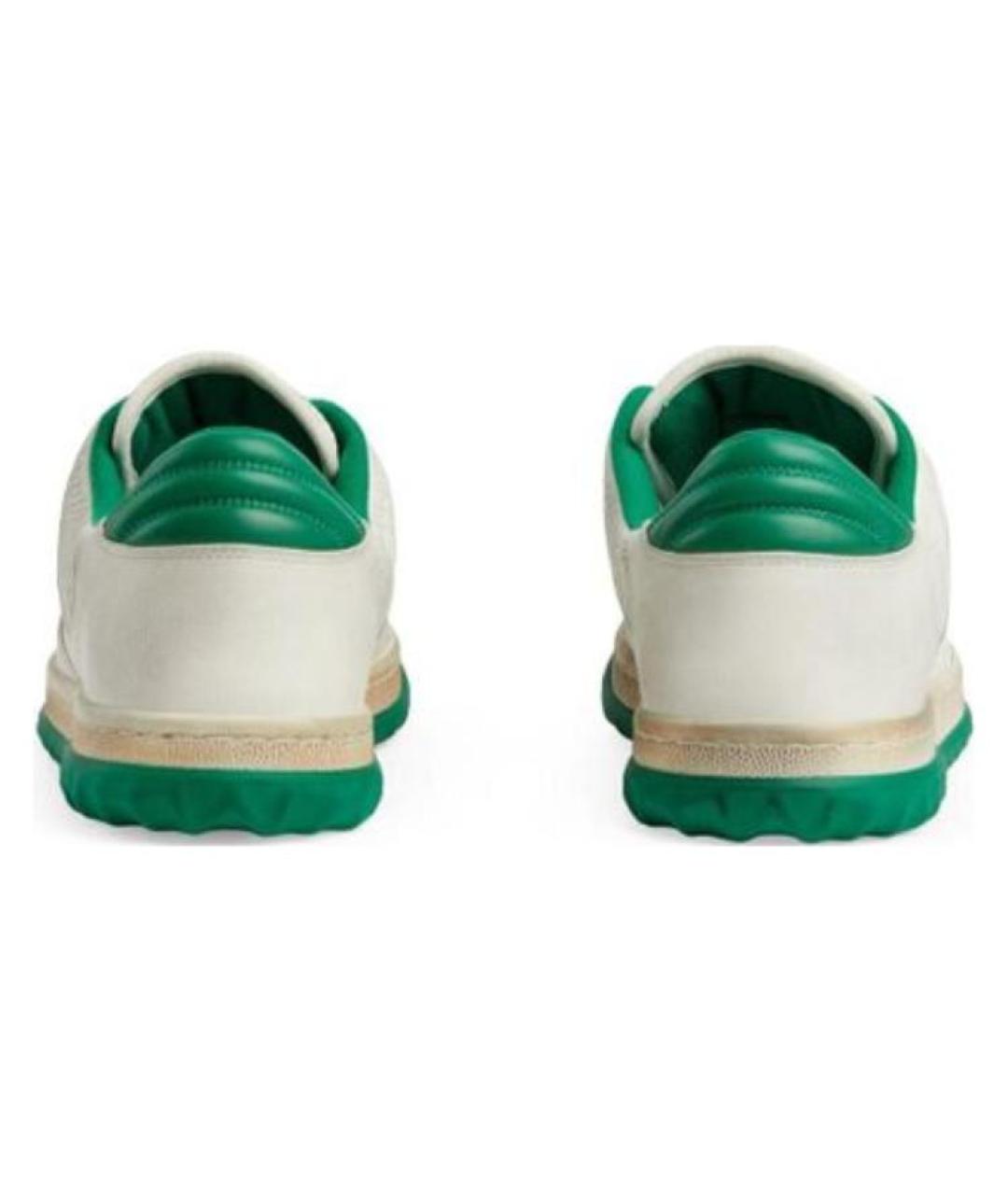 GUCCI Зеленые кожаные низкие кроссовки / кеды, фото 5