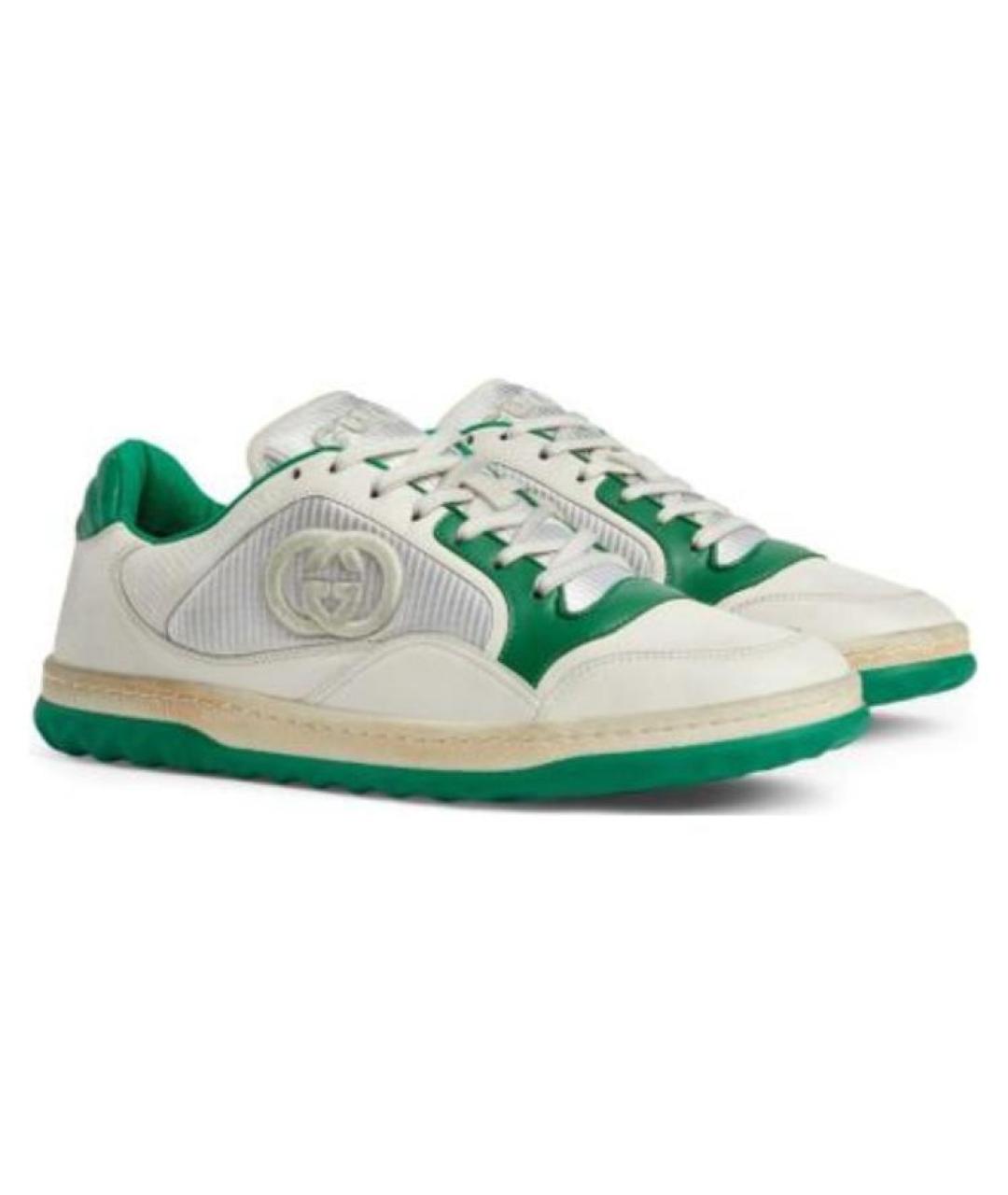 GUCCI Зеленые кожаные низкие кроссовки / кеды, фото 3