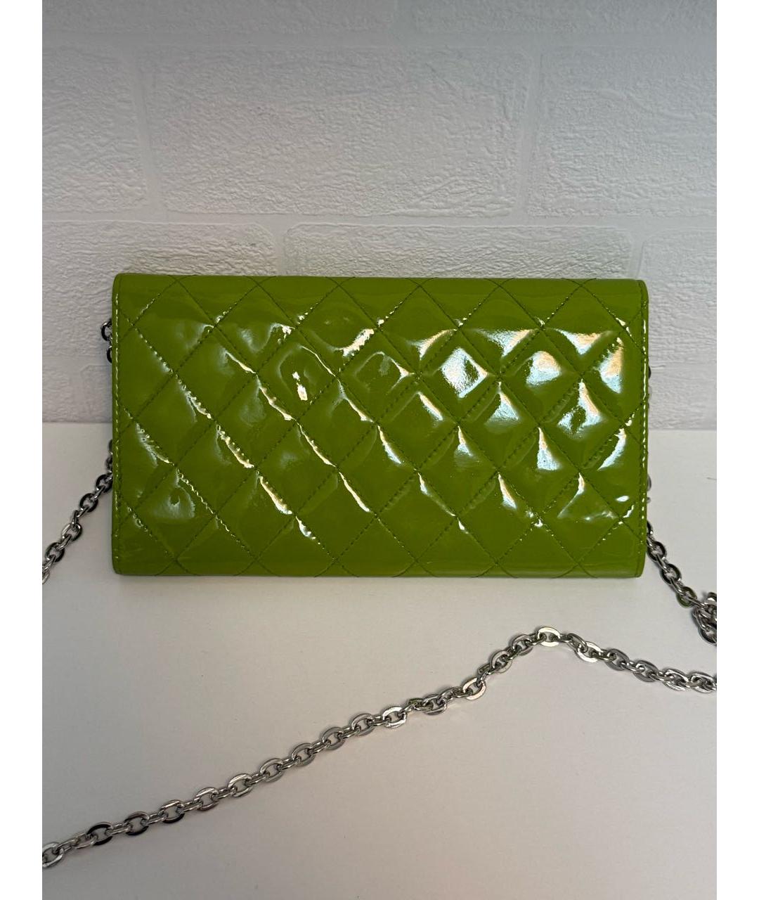CHANEL Зеленая кожаная сумка через плечо, фото 2