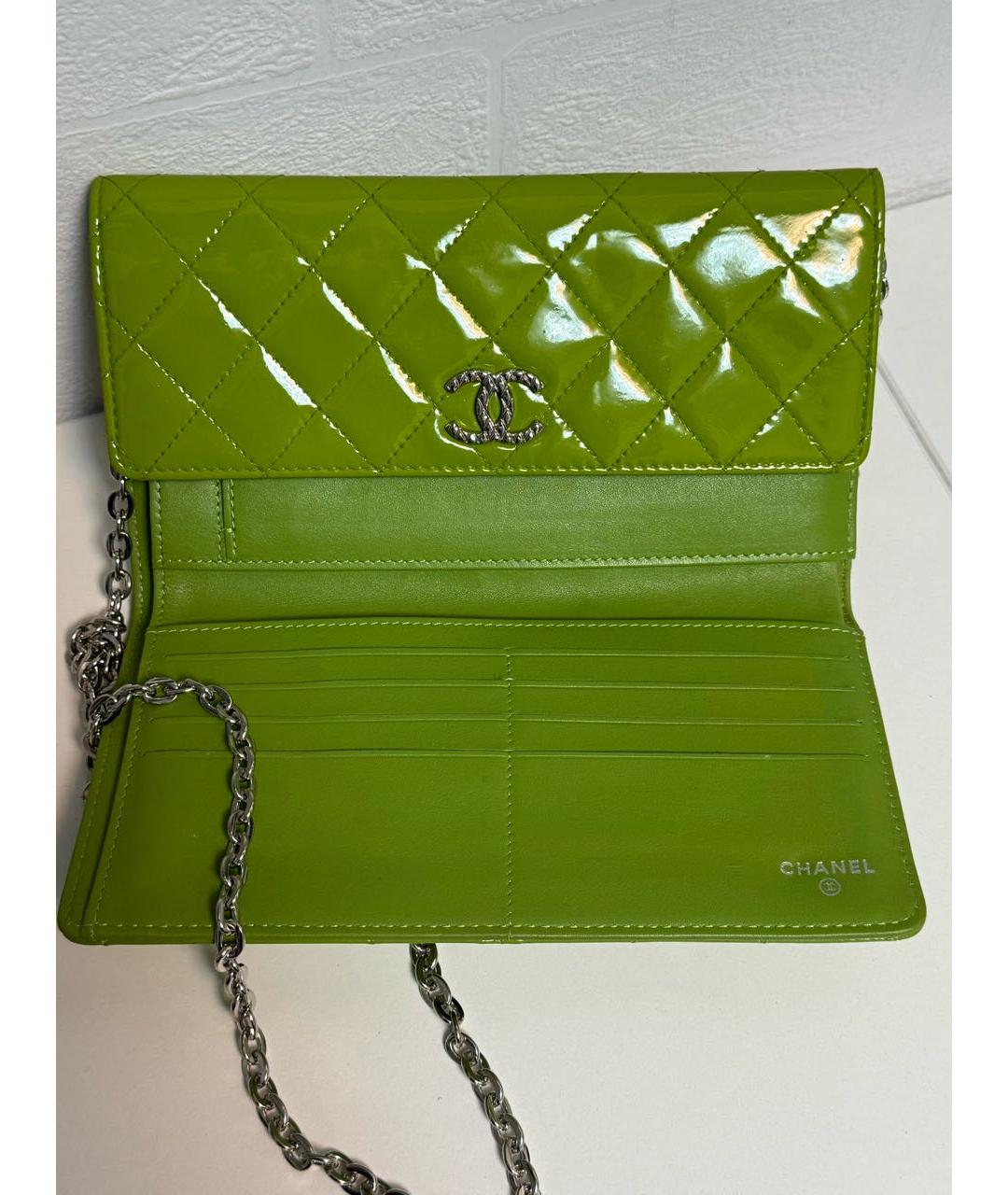CHANEL Зеленая кожаная сумка через плечо, фото 3