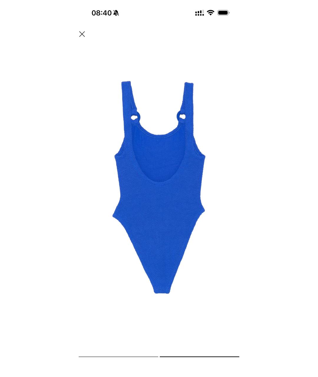 HUNZA G Синий полиамидовый купальник, фото 4