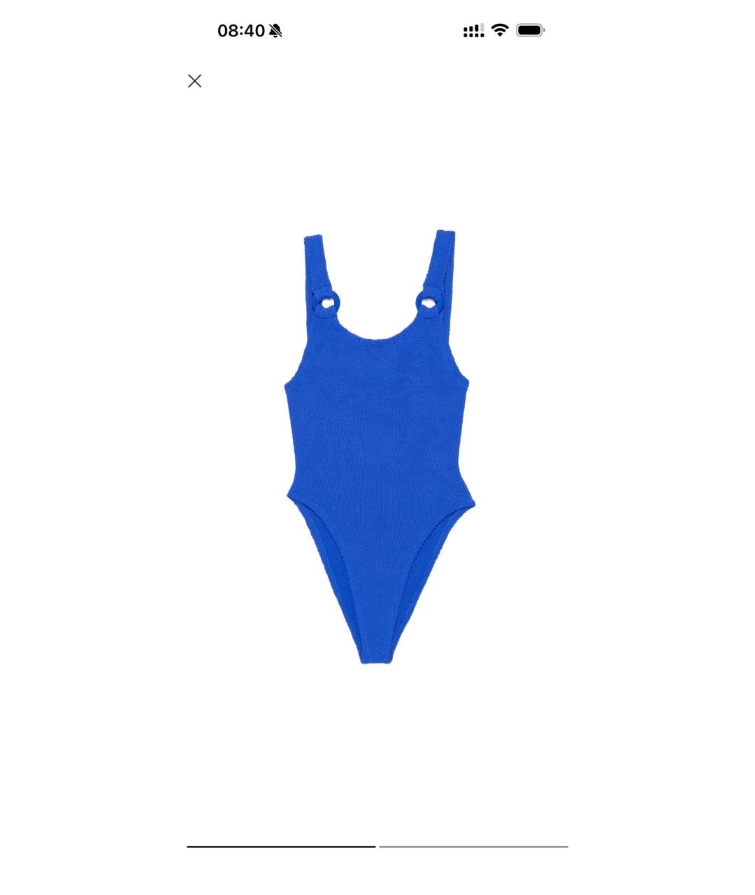 HUNZA G Синий полиамидовый купальник, фото 2