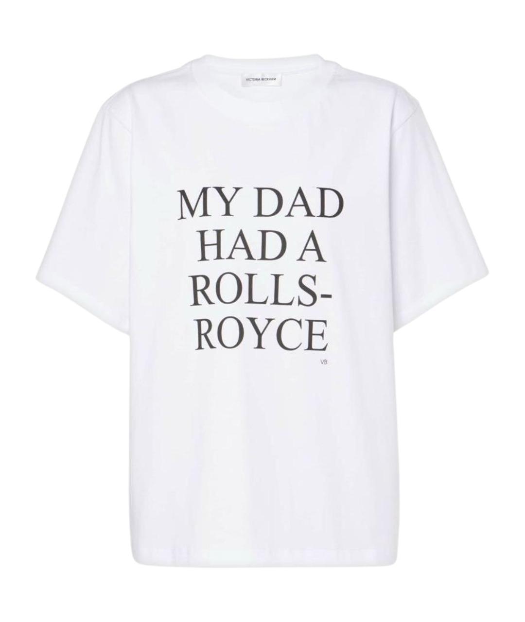 VICTORIA BECKHAM Белая хлопковая футболка, фото 1
