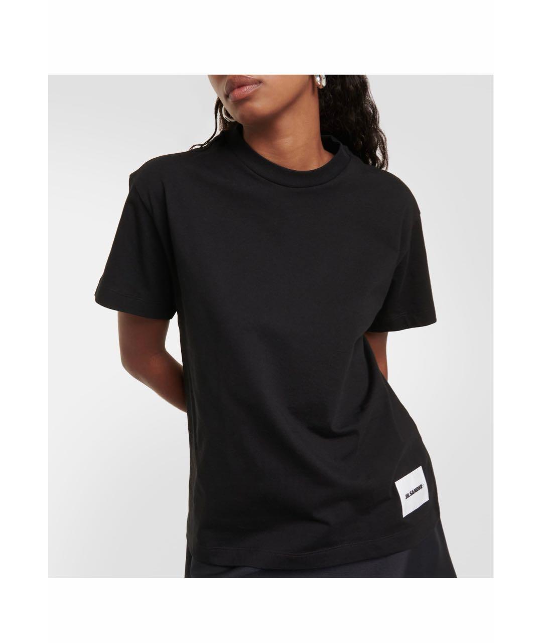 JIL SANDER Черная хлопковая футболка, фото 6