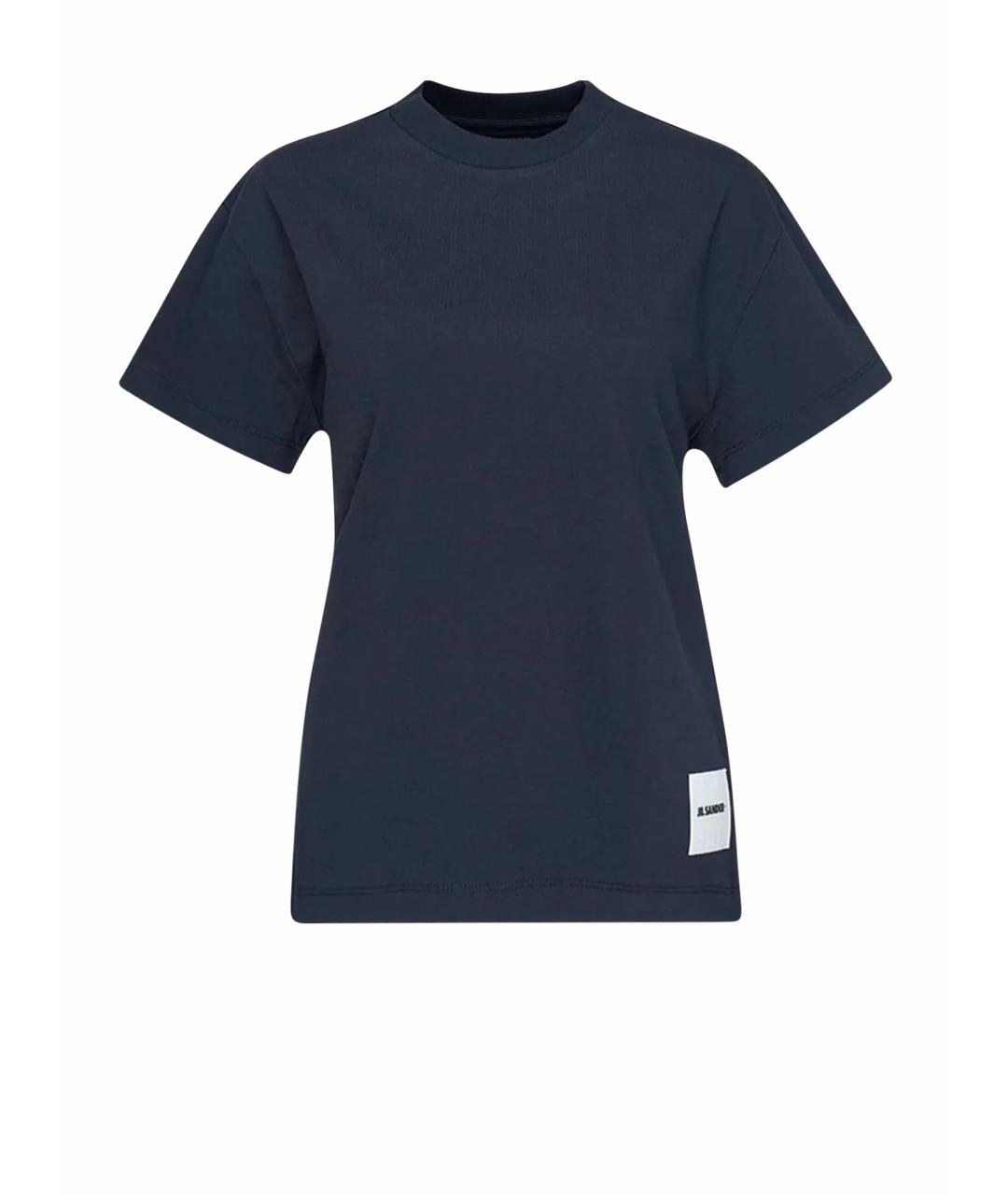 JIL SANDER Черная хлопковая футболка, фото 1