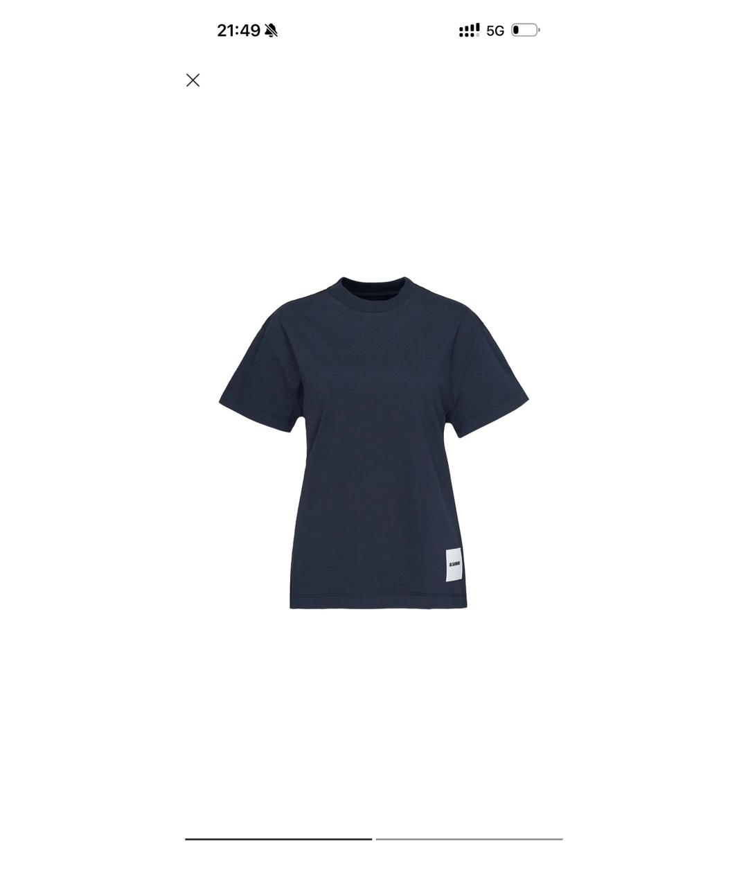 JIL SANDER Черная хлопковая футболка, фото 5