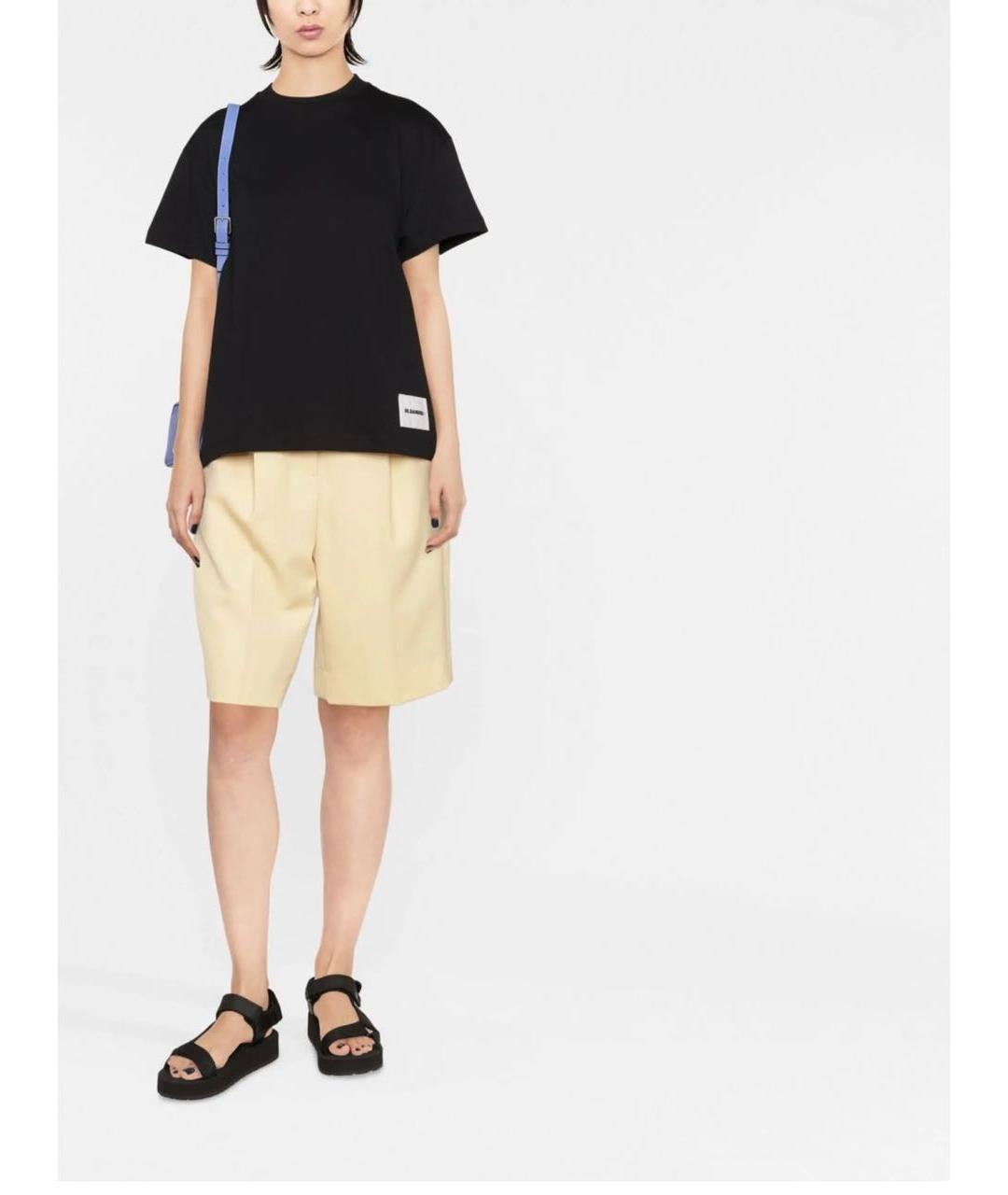 JIL SANDER Черная хлопковая футболка, фото 3