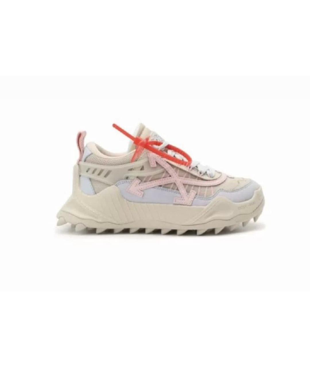 OFF-WHITE Бежевые кожаные кроссовки, фото 7