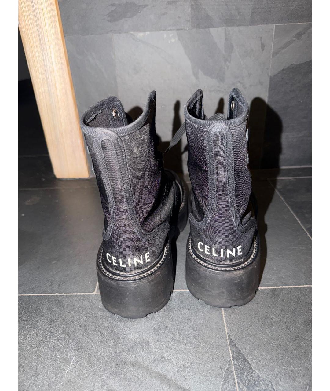 CELINE Черные кожаные ботинки, фото 4