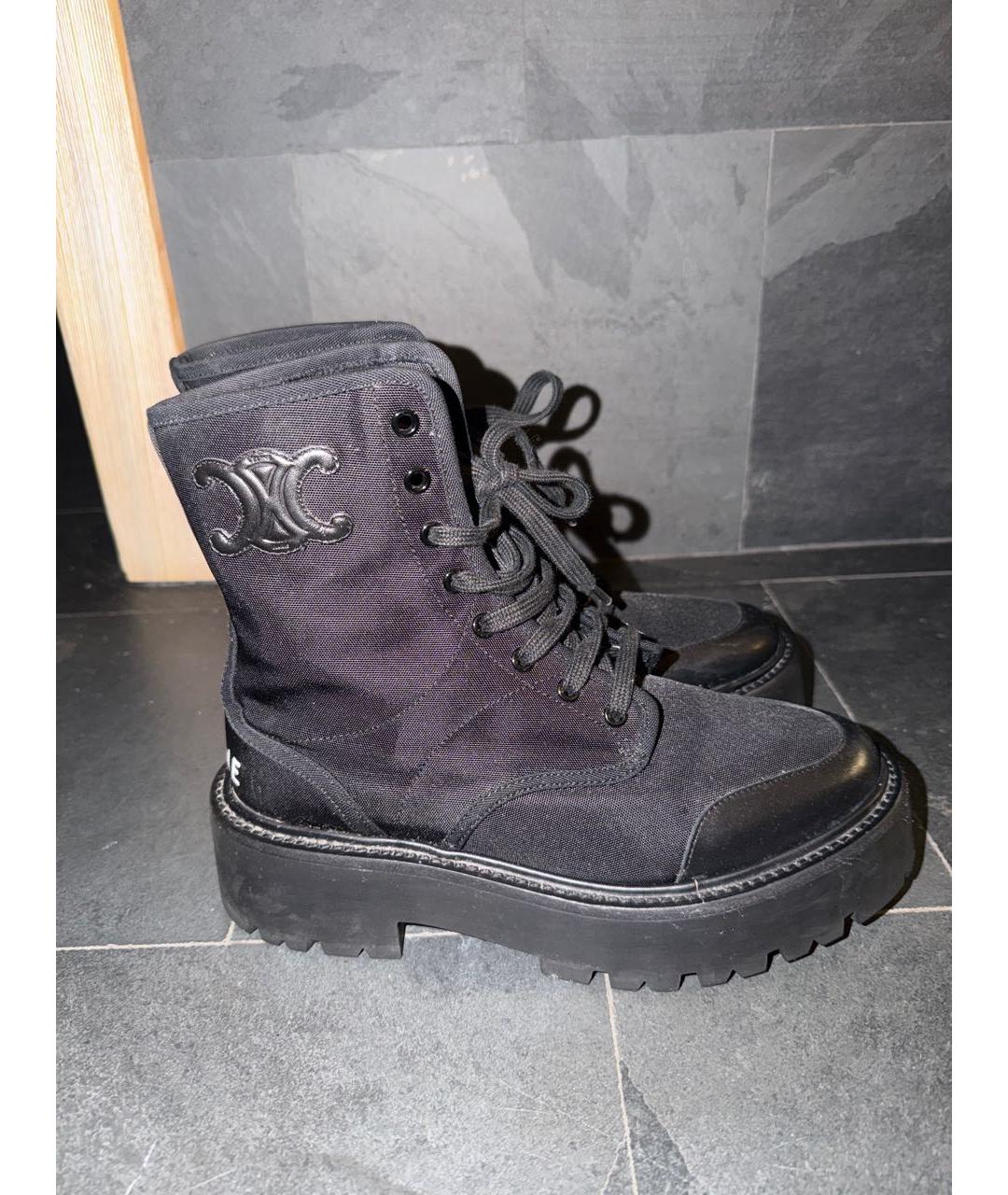 CELINE Черные кожаные ботинки, фото 7