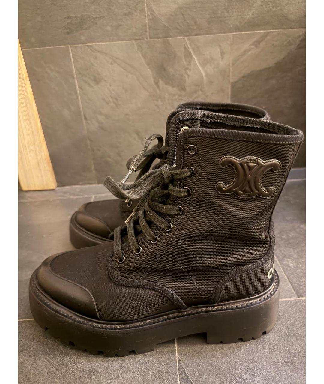 CELINE Черные кожаные ботинки, фото 6