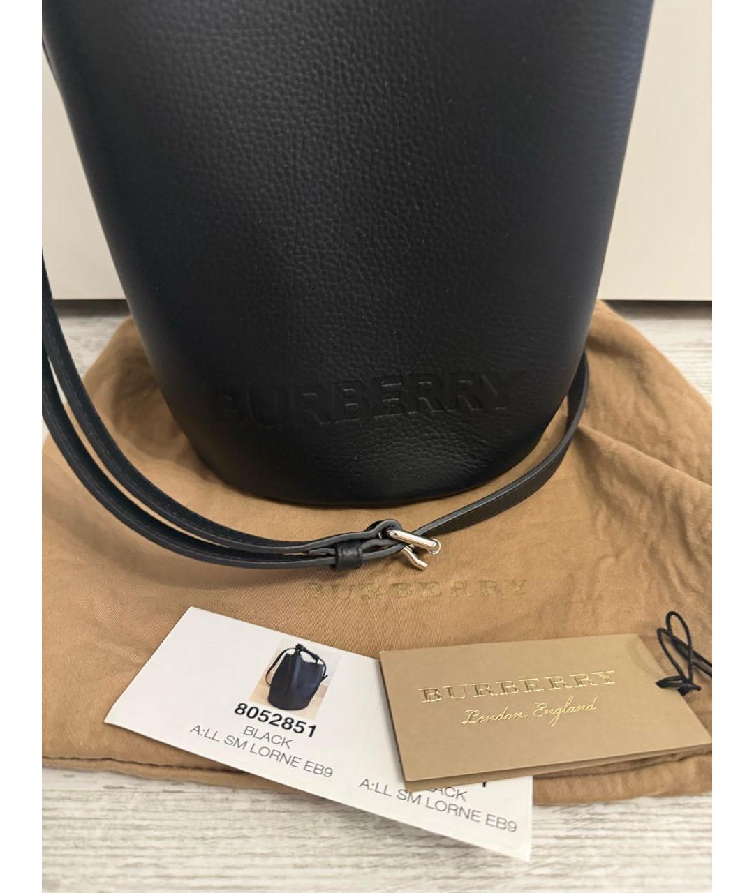 BURBERRY Черная кожаная сумка через плечо, фото 2