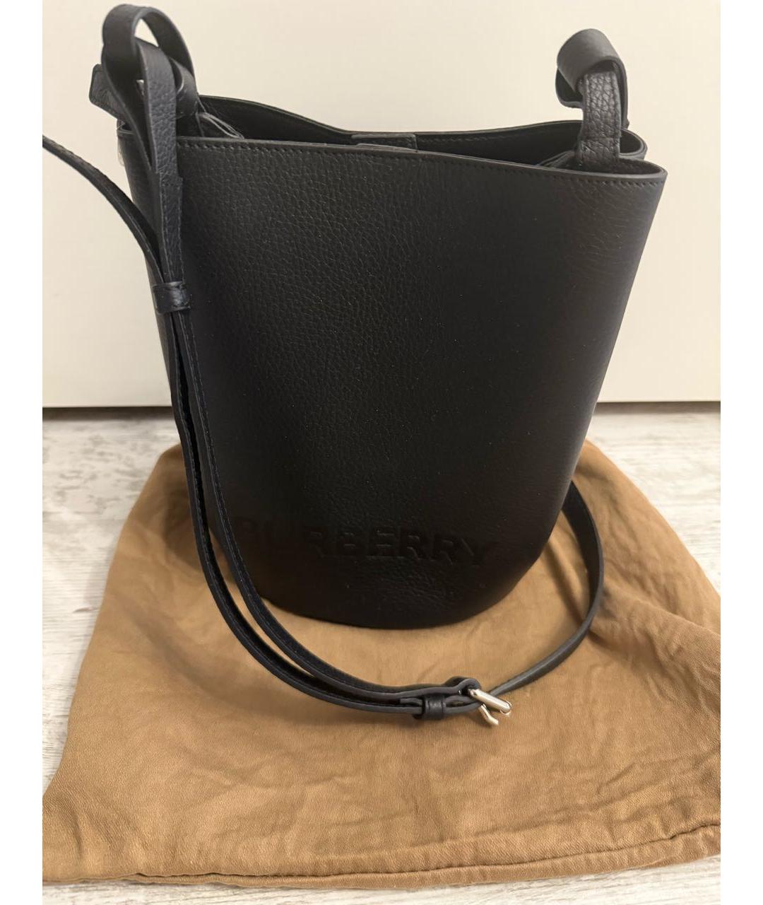 BURBERRY Черная кожаная сумка через плечо, фото 5