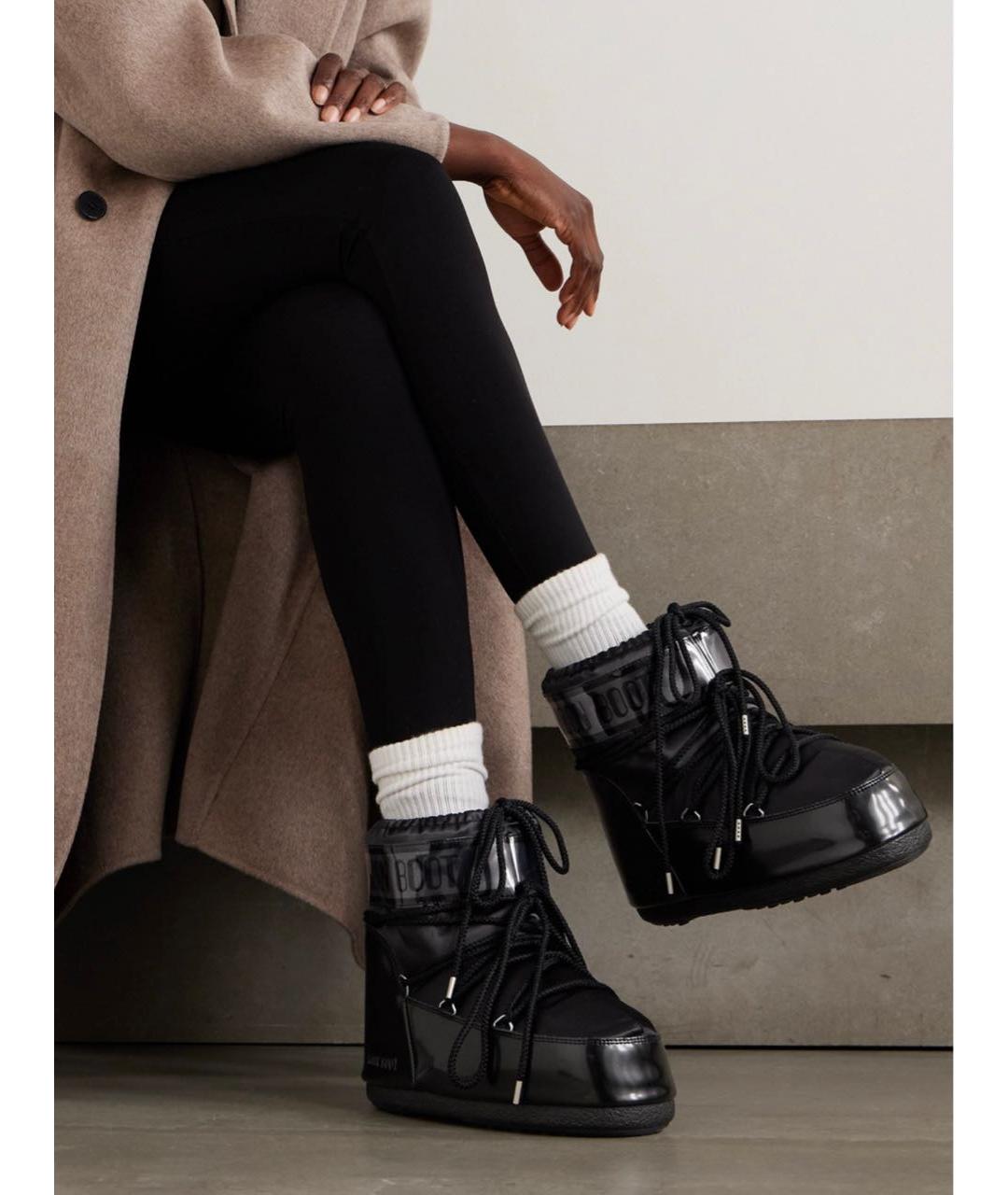 MOON BOOT Черные синтетические полусапоги, фото 5