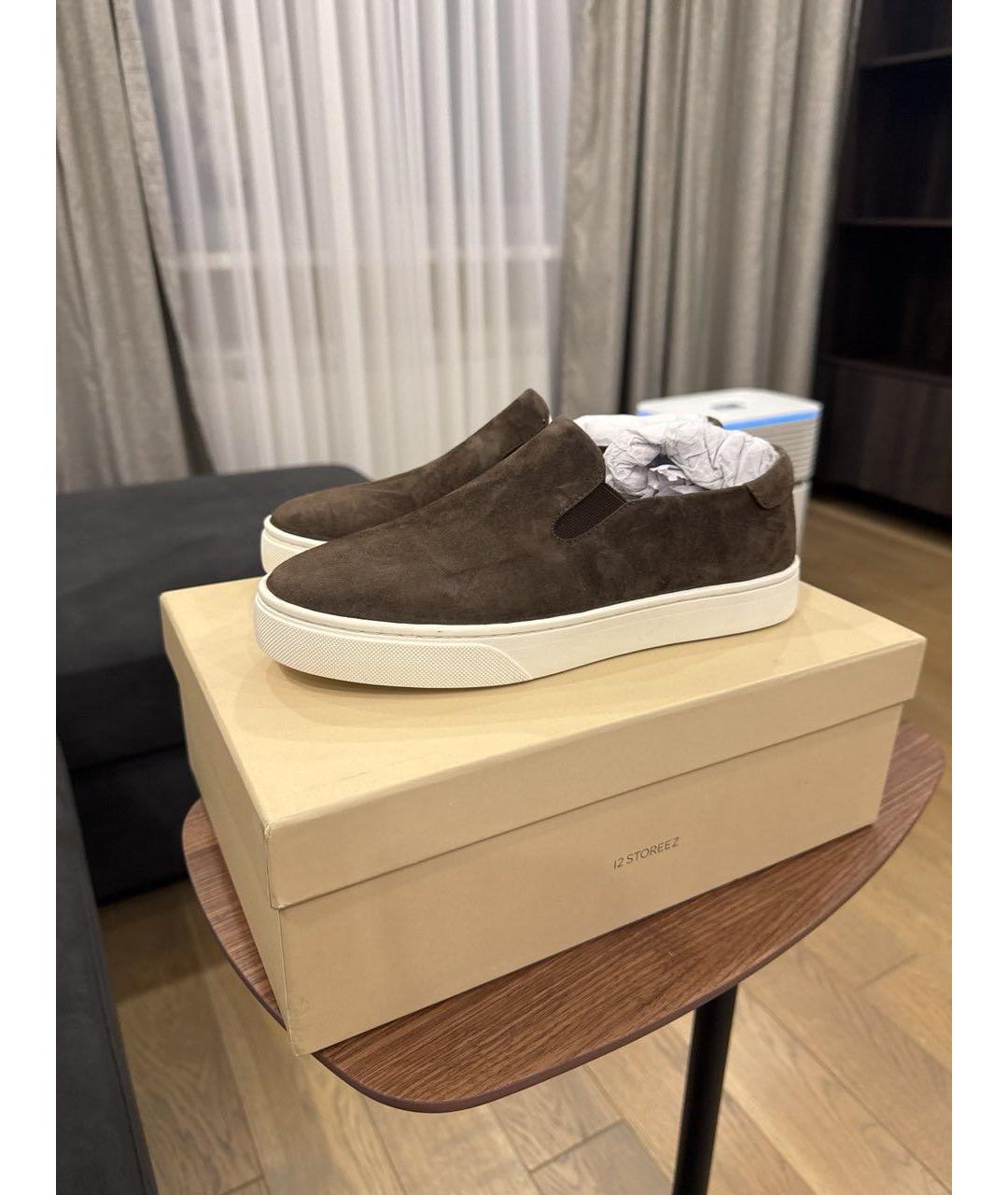 12 STOREEZ Коричневые замшевые лоферы, фото 7