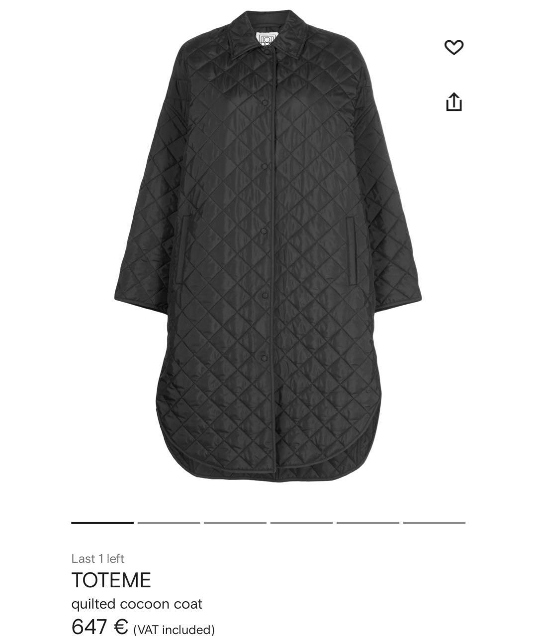 TOTEME Черное пальто, фото 4