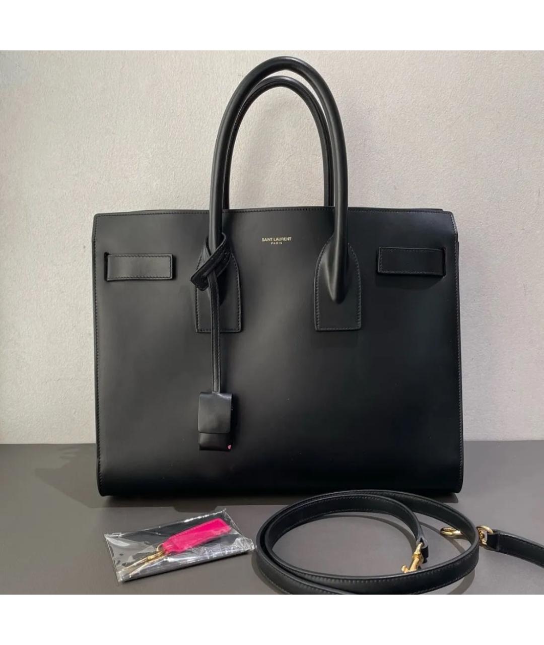 SAINT LAURENT Черная кожаная сумка через плечо, фото 4