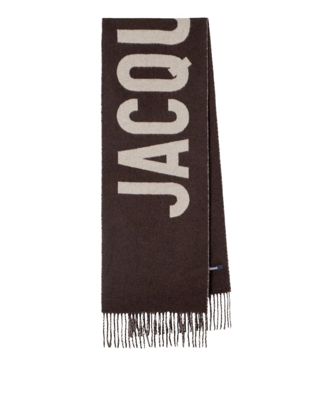 JACQUEMUS Коричневый шерстяной шарф, фото 1