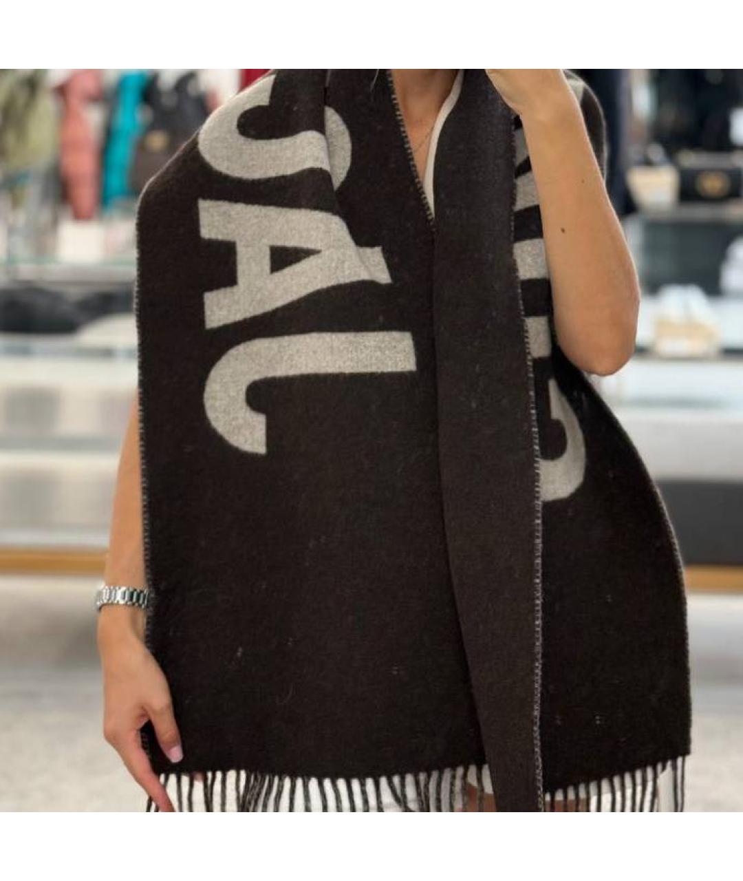 JACQUEMUS Коричневый шерстяной шарф, фото 5