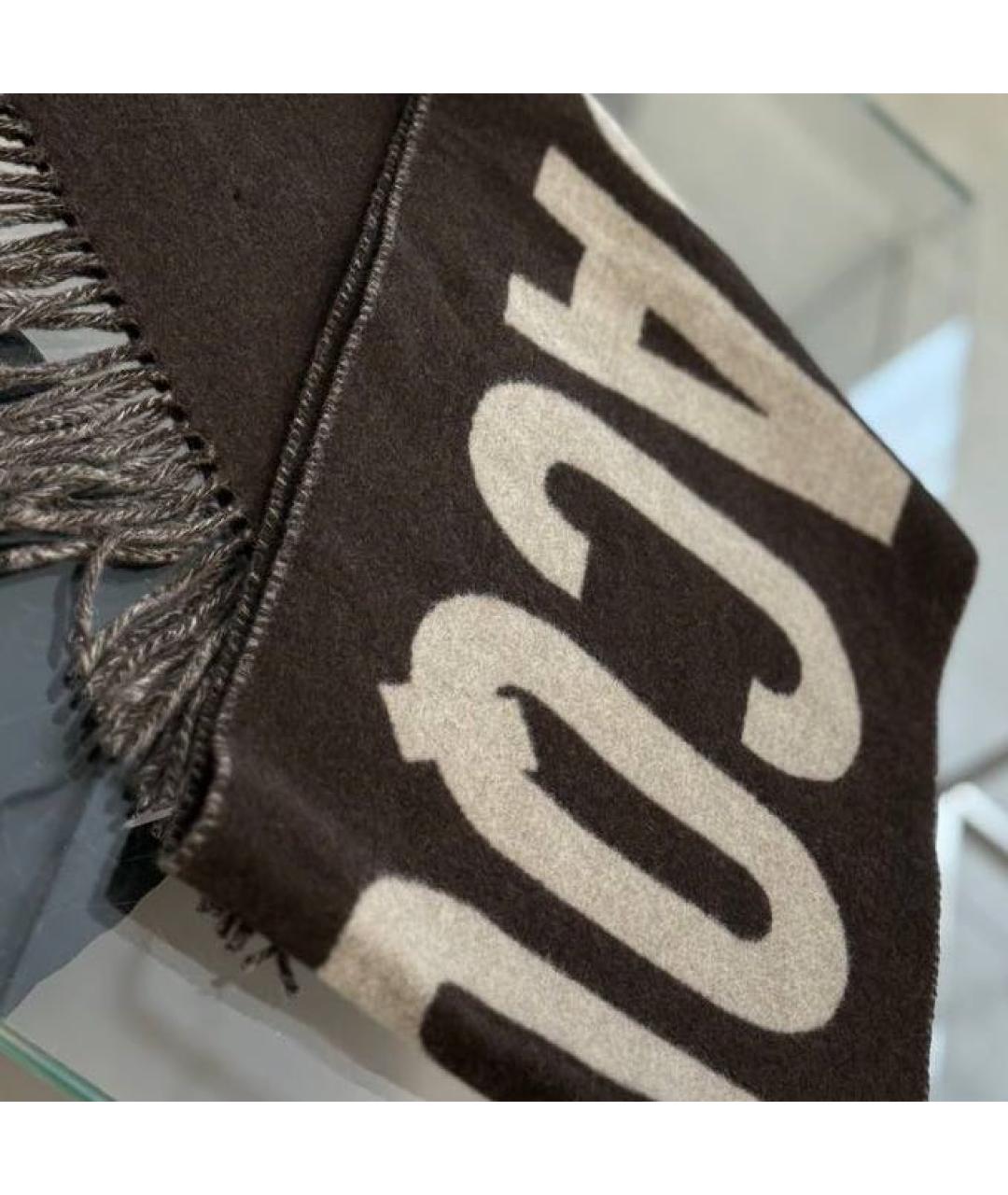 JACQUEMUS Коричневый шерстяной шарф, фото 4