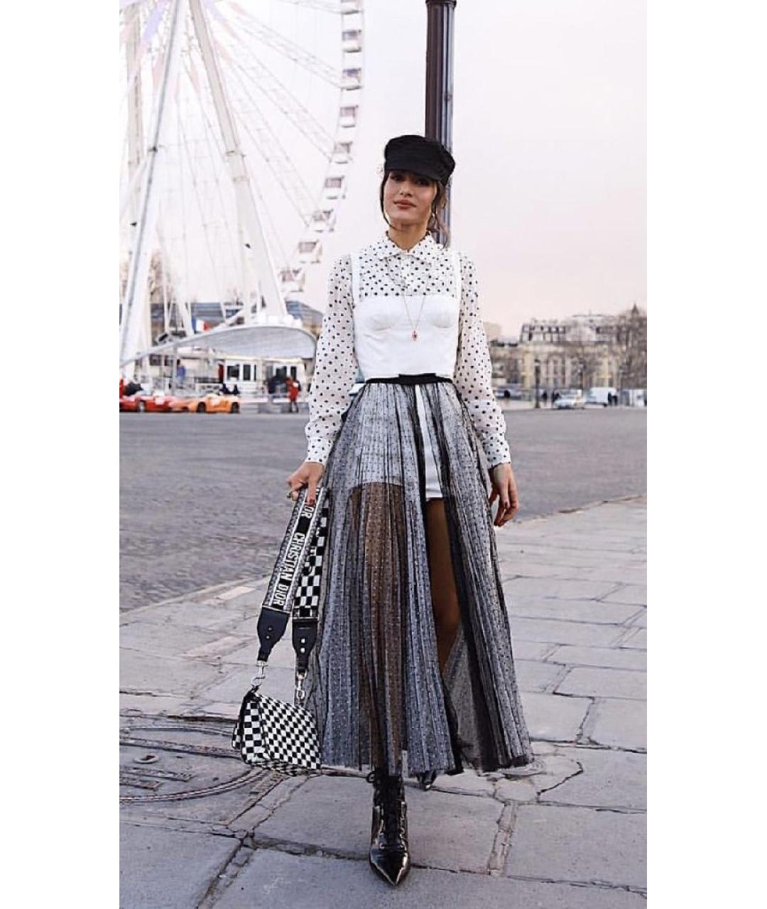 CHRISTIAN DIOR Черная полиамидовая юбка миди, фото 9