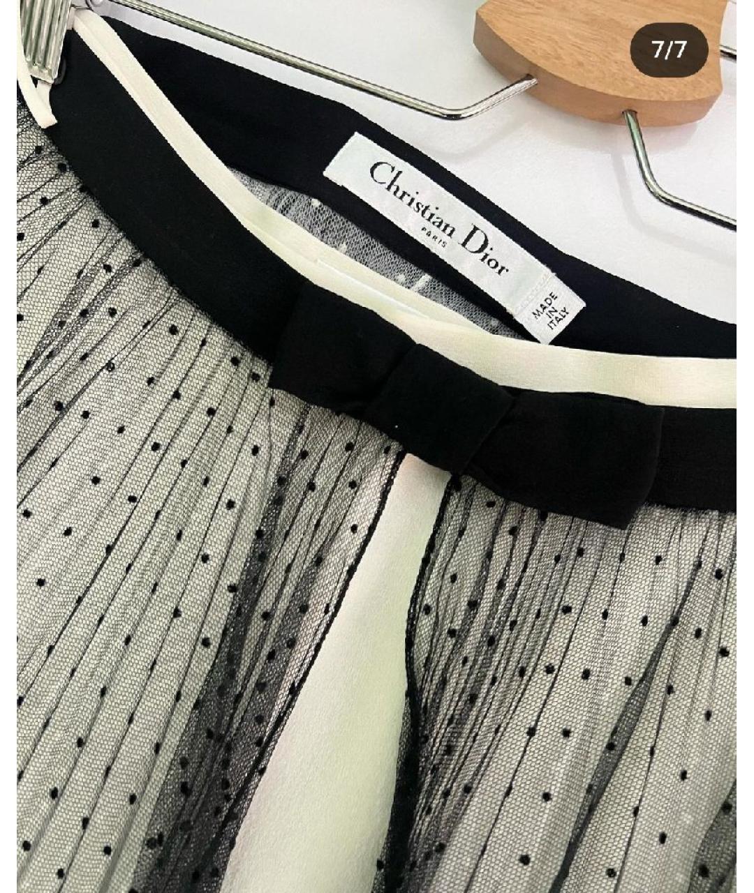 CHRISTIAN DIOR Черная полиамидовая юбка миди, фото 4