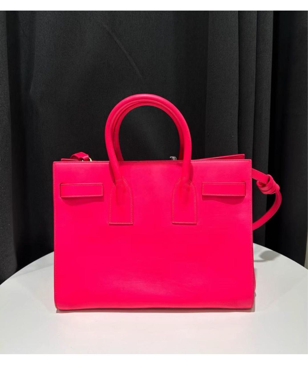 SAINT LAURENT Фуксия кожаная сумка через плечо, фото 5