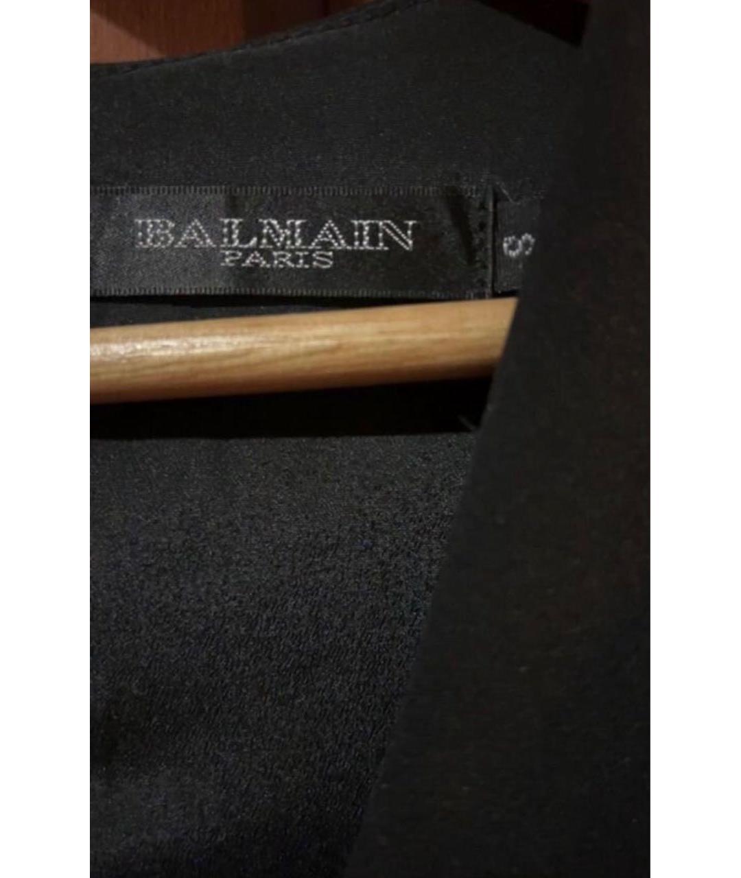 BALMAIN Черное хлопко-эластановое повседневное платье, фото 3