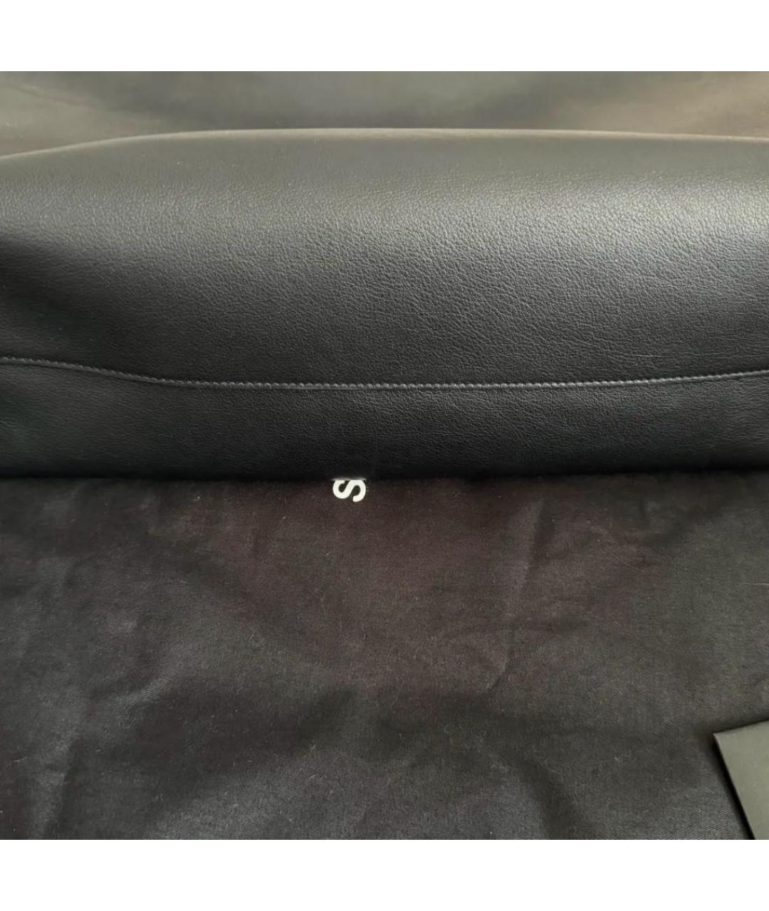 SAINT LAURENT Черная кожаная сумка тоут, фото 5