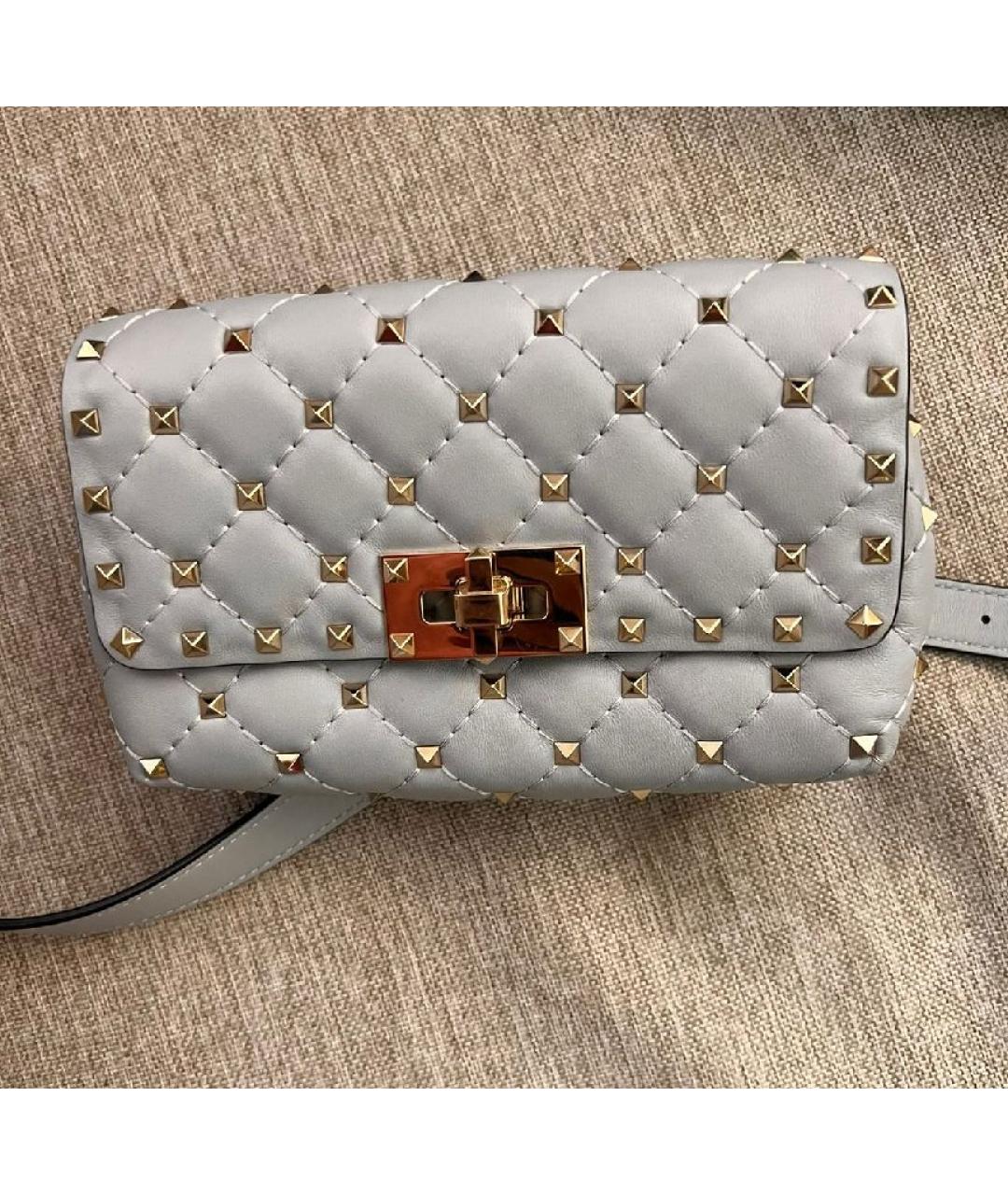 VALENTINO Серая кожаная поясная сумка, фото 3