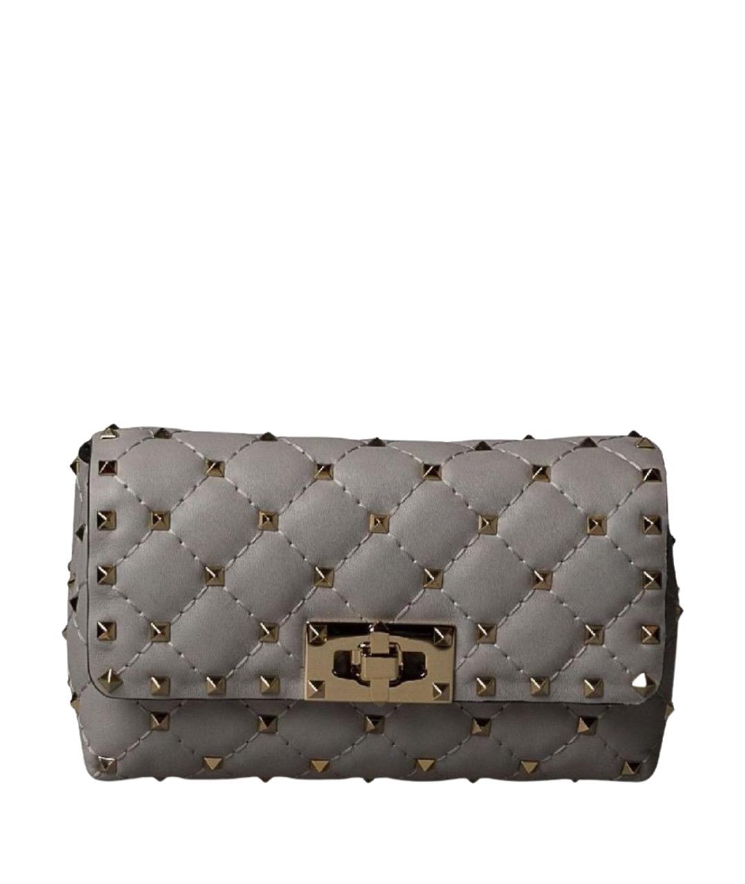 VALENTINO Серая кожаная поясная сумка, фото 1