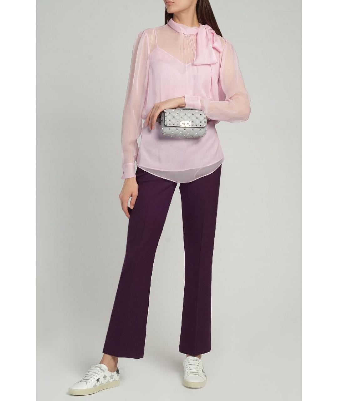 VALENTINO Серая кожаная поясная сумка, фото 5