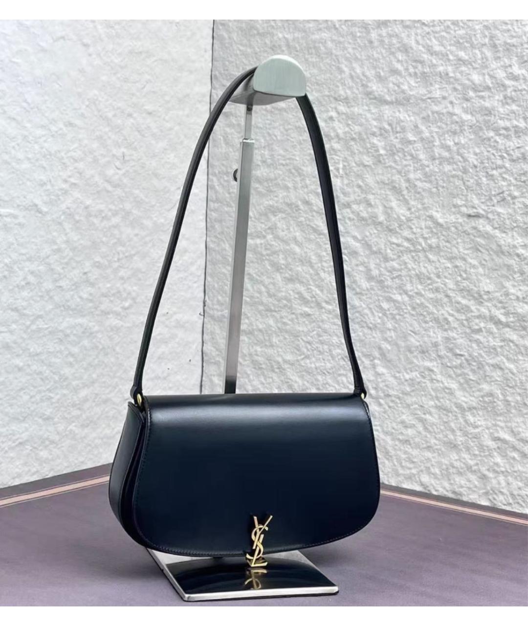 SAINT LAURENT Черная кожаная сумка через плечо, фото 4