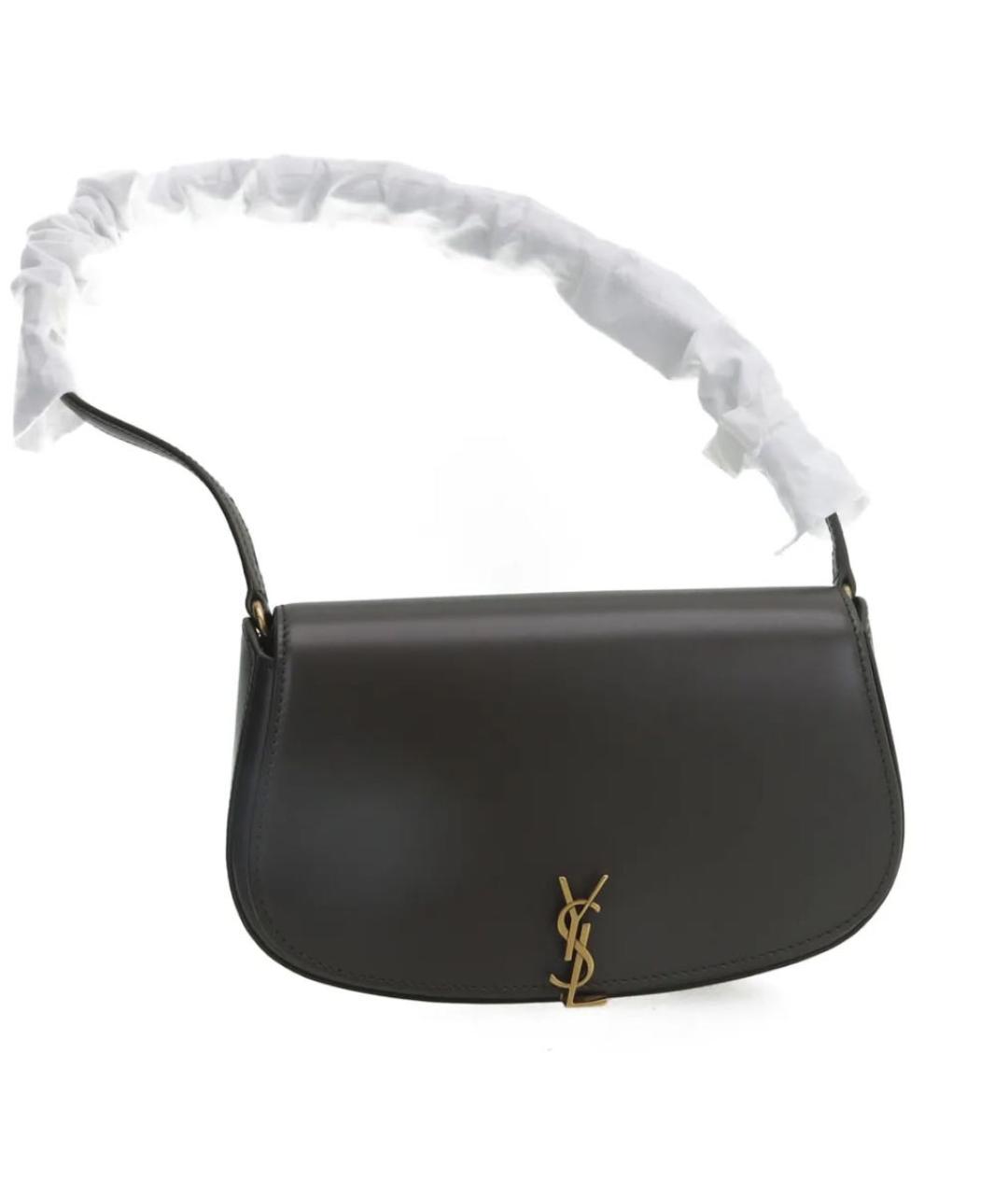 SAINT LAURENT Черная кожаная сумка через плечо, фото 2