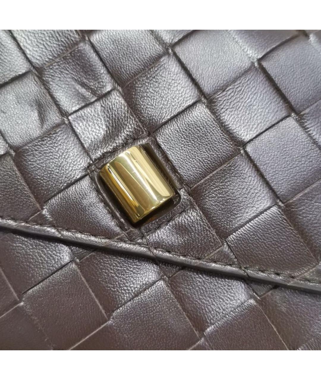 BOTTEGA VENETA Коричневая кожаная сумка через плечо, фото 5