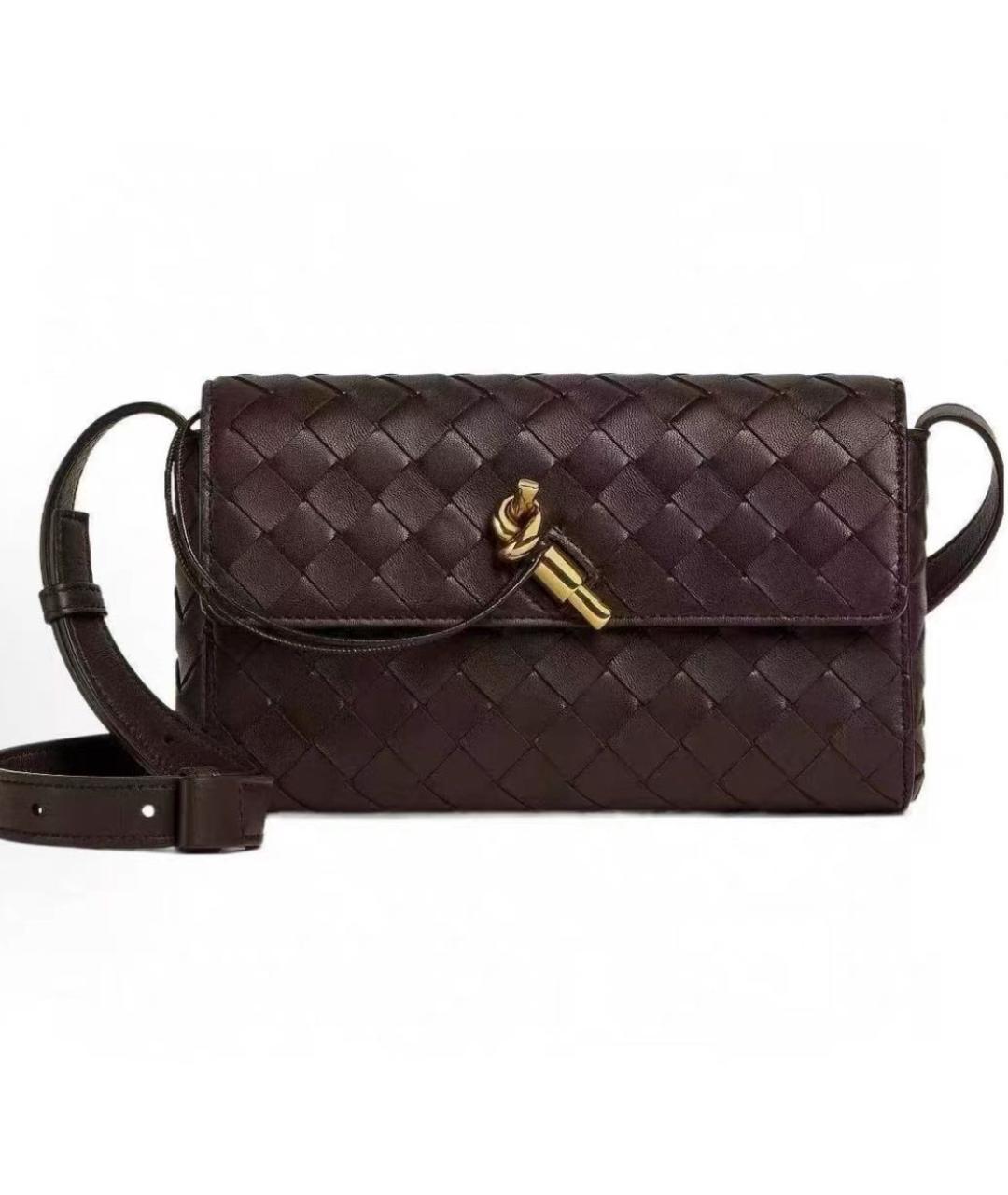 BOTTEGA VENETA Коричневая кожаная сумка через плечо, фото 3