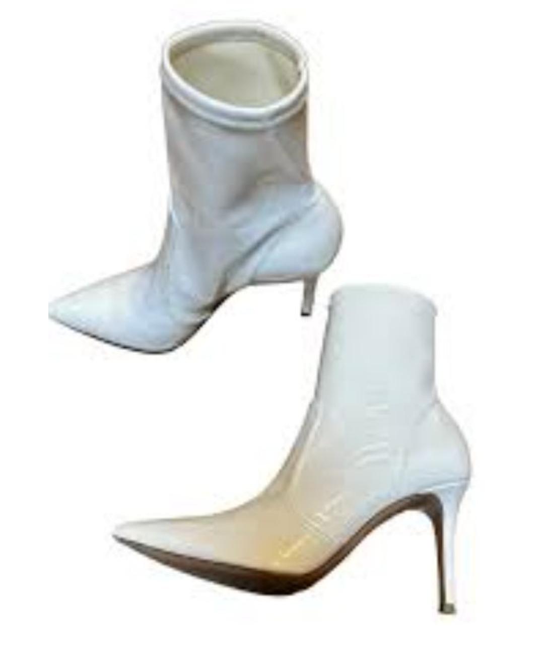 GIANVITO ROSSI Белые ботильоны из лакированной кожи, фото 5