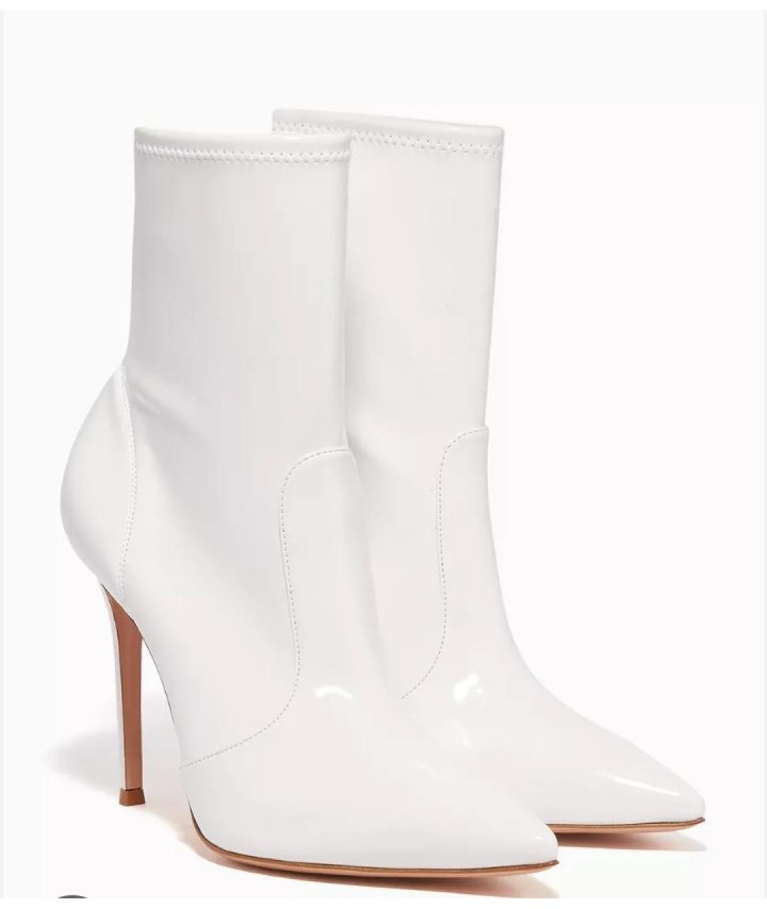 GIANVITO ROSSI Белые ботильоны из лакированной кожи, фото 7