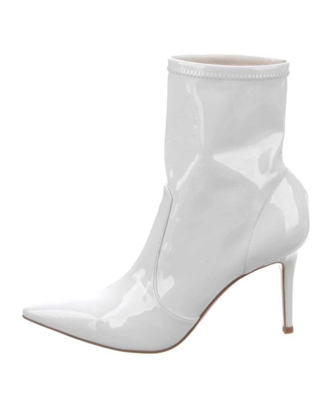 GIANVITO ROSSI Белые ботильоны из лакированной кожи, фото 10