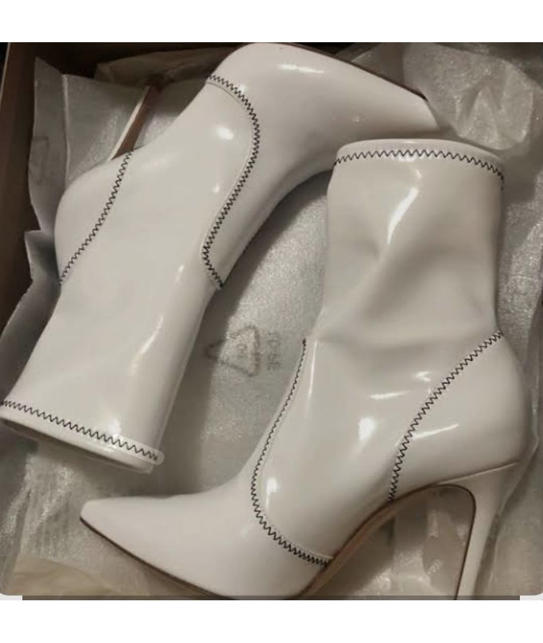 GIANVITO ROSSI Белые ботильоны из лакированной кожи, фото 2