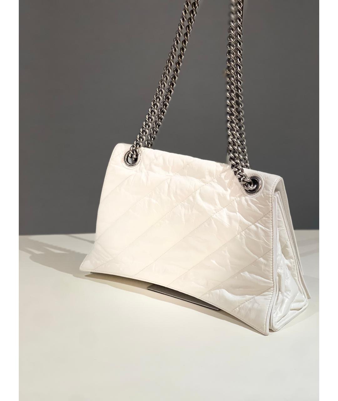BALENCIAGA Белая кожаная сумка через плечо, фото 3