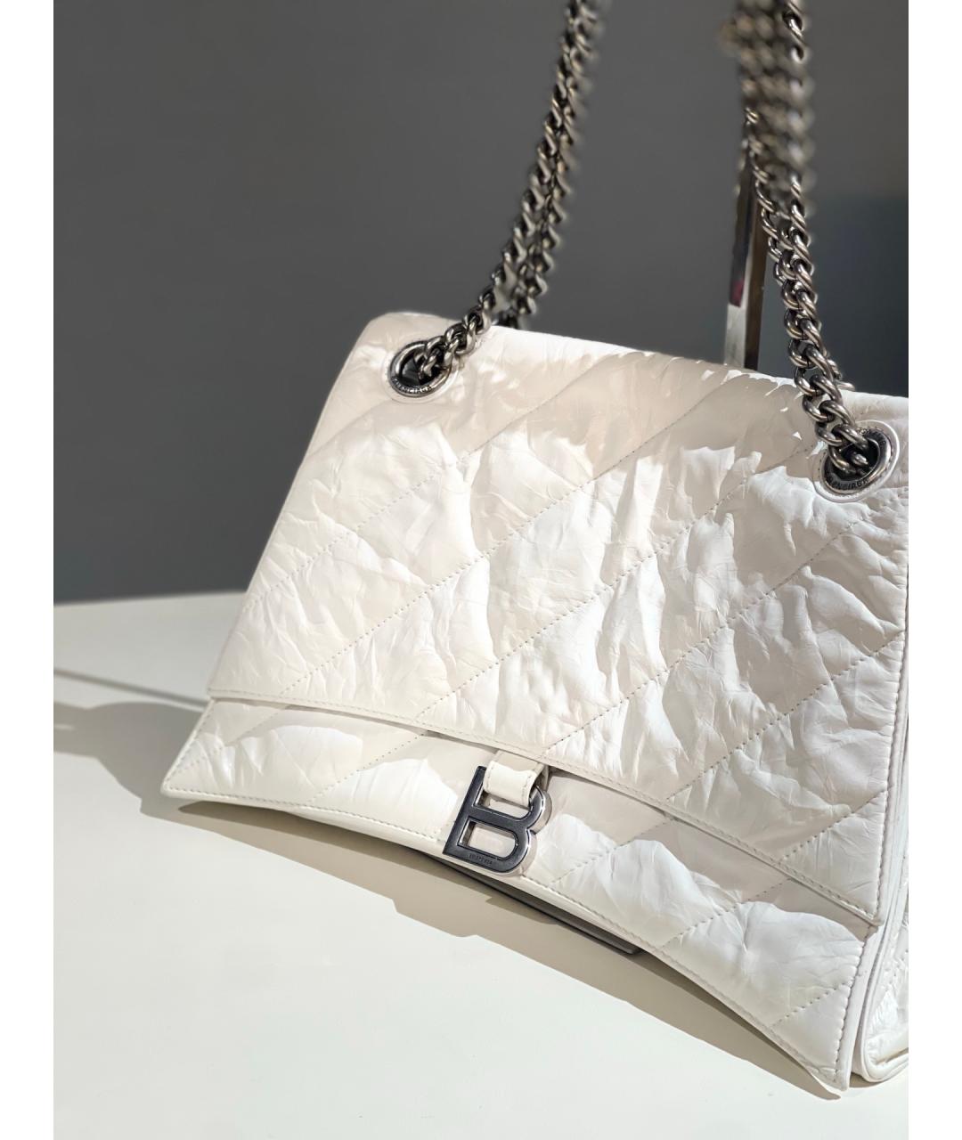 BALENCIAGA Белая кожаная сумка через плечо, фото 4