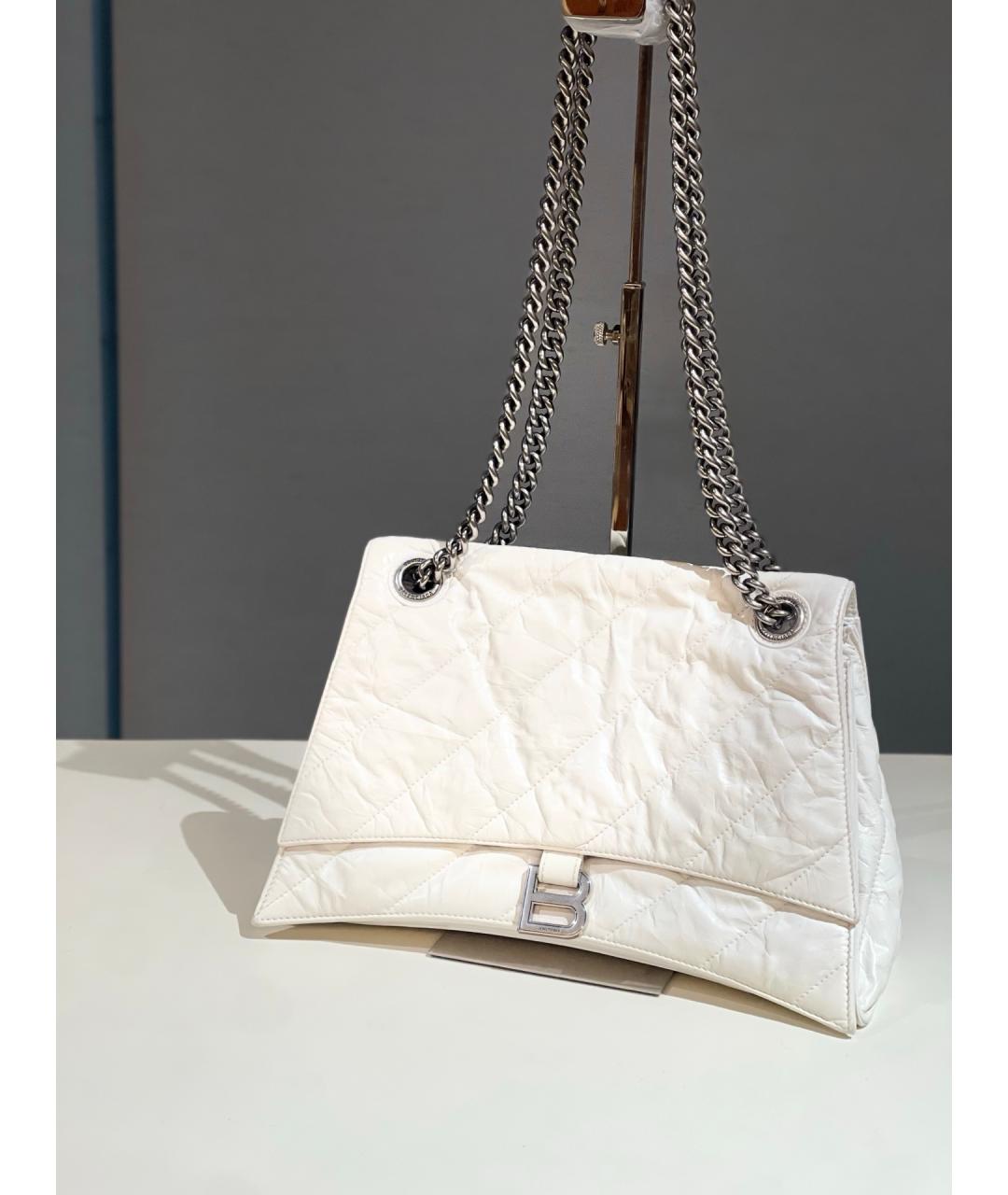 BALENCIAGA Белая кожаная сумка через плечо, фото 2