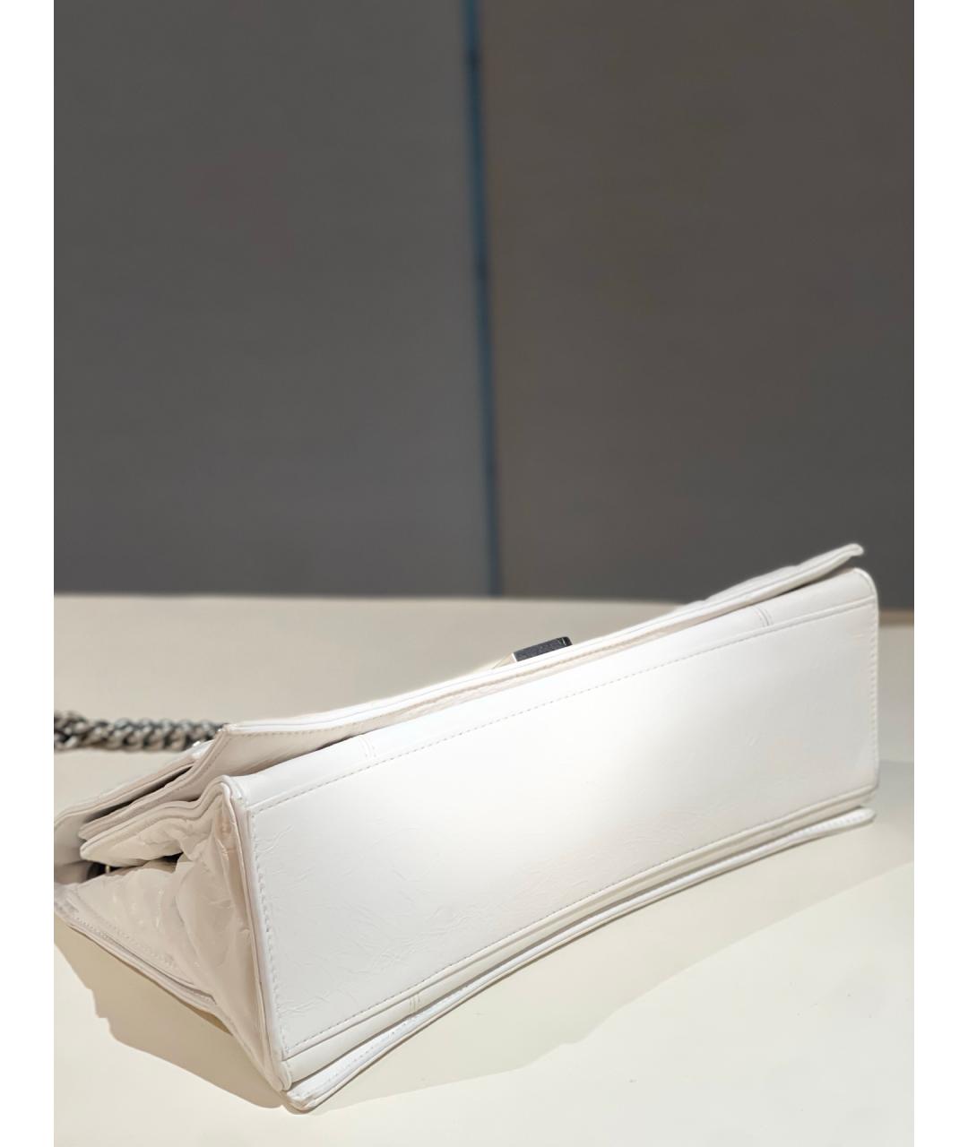 BALENCIAGA Белая кожаная сумка через плечо, фото 5