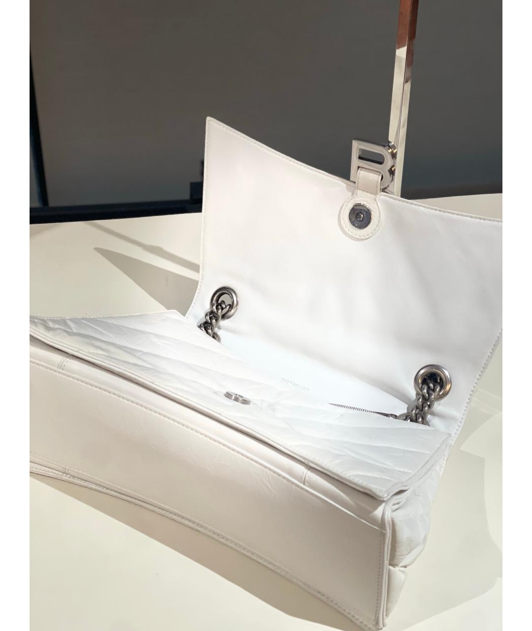 BALENCIAGA Белая кожаная сумка через плечо, фото 6