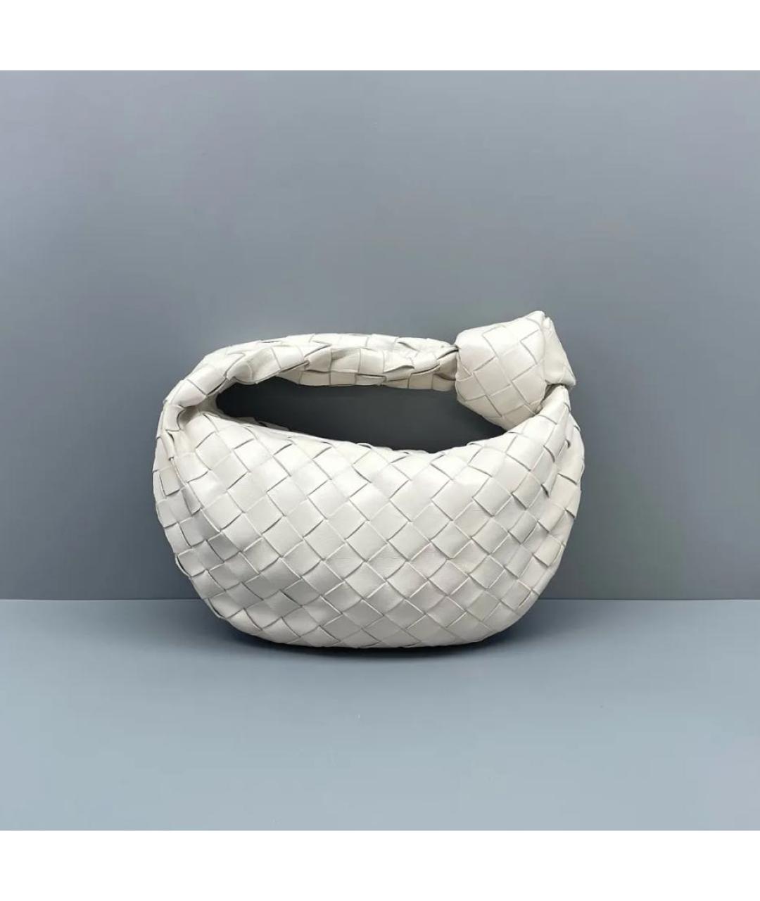BOTTEGA VENETA Белая кожаная сумка с короткими ручками, фото 2