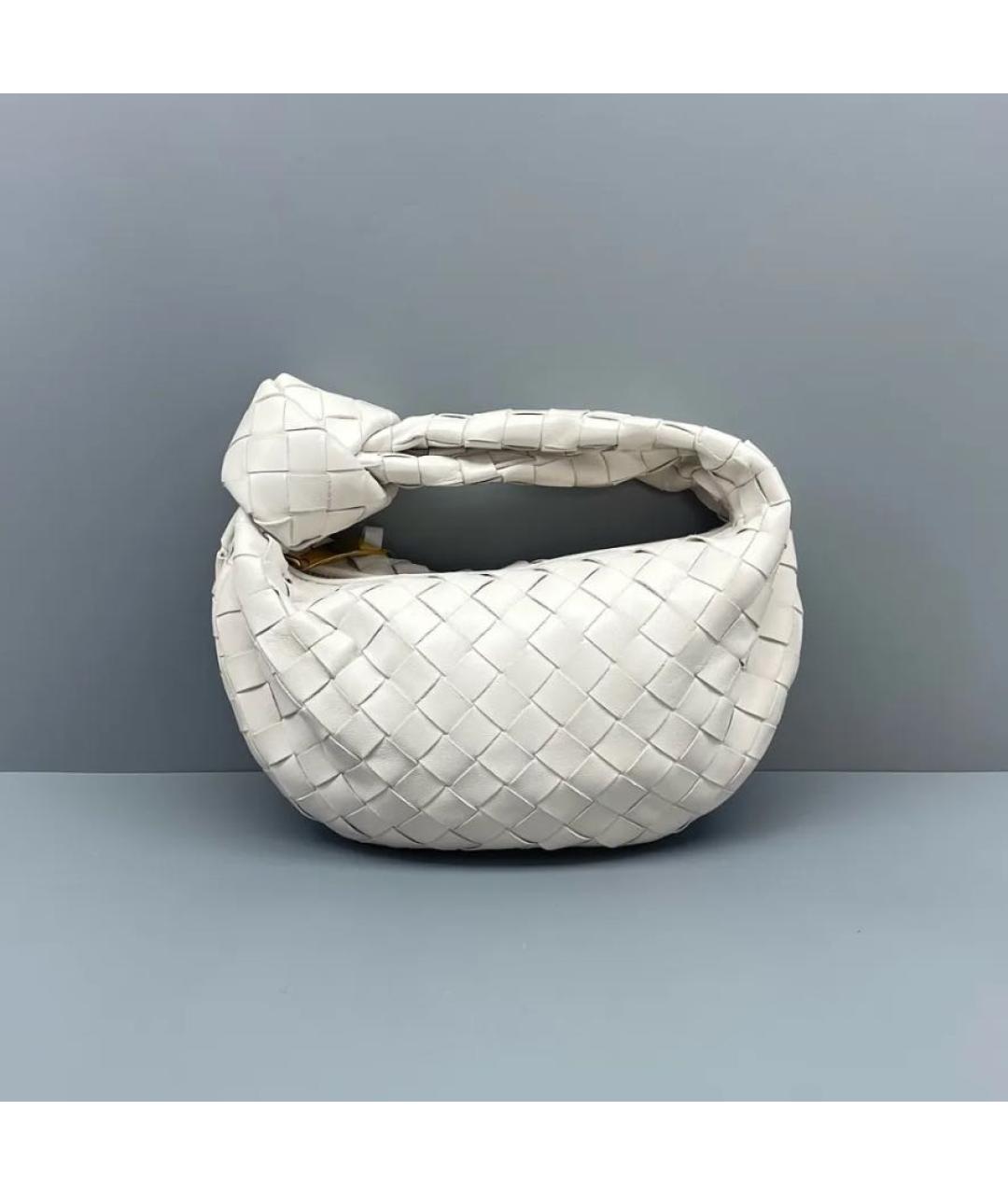BOTTEGA VENETA Белая кожаная сумка с короткими ручками, фото 5