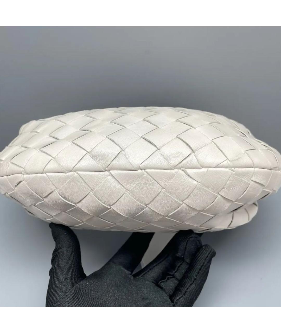 BOTTEGA VENETA Белая кожаная сумка с короткими ручками, фото 3