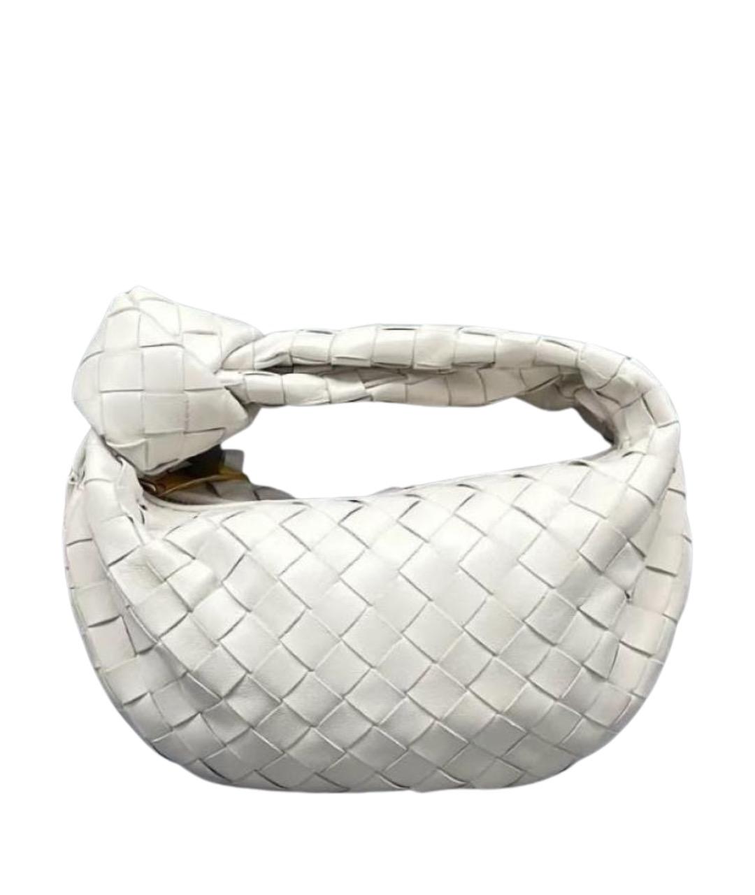 BOTTEGA VENETA Белая кожаная сумка с короткими ручками, фото 1