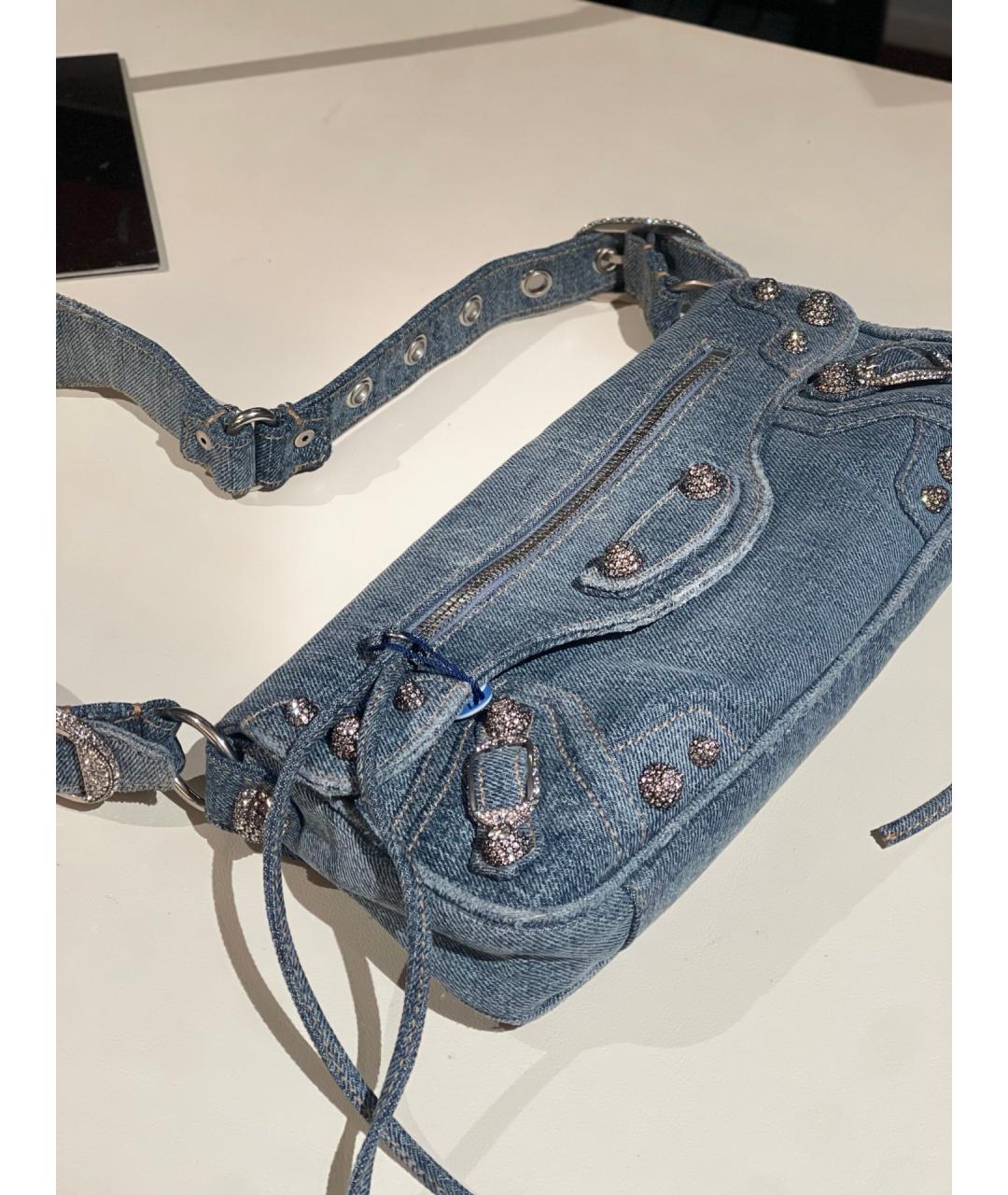 BALENCIAGA Голубая деним сумка через плечо, фото 5